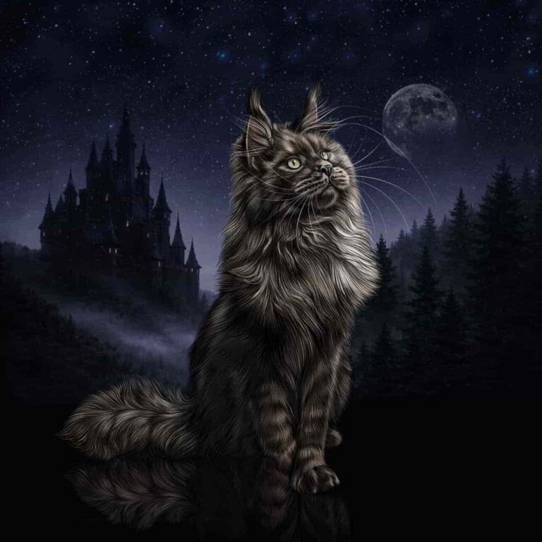 Black Maine Coon male Drax Russian import at Utah breeder serving Mountain West and West Coast