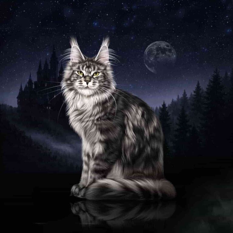Polydactyl silver tabby Maine Coon Sgaeyl with extra toes at Utah breeder serving western United States